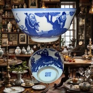 Vintage, Republic-Period Chinese Porcelain rice Bowl. 4.5 x 2.5"